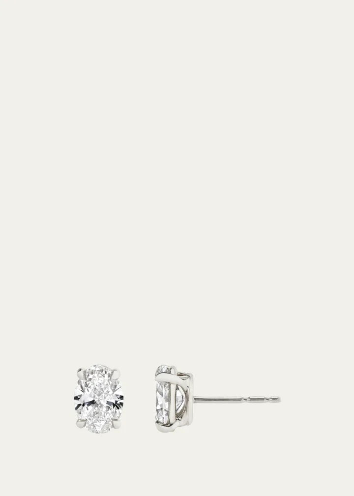 Oval Solitaire Lab Created/VRAI Created Diamond Stud Earrings