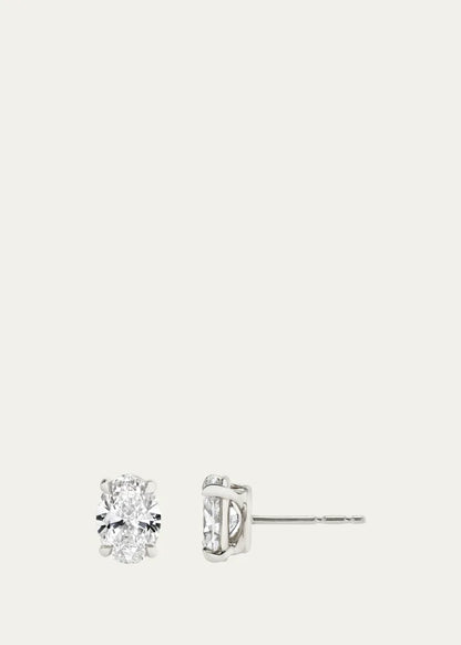Oval Solitaire Lab Created/VRAI Created Diamond Stud Earrings