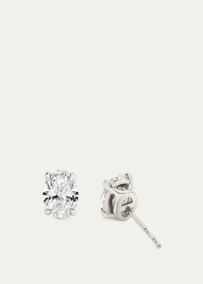 Oval Solitaire Lab Created/VRAI Created Diamond Stud Earrings