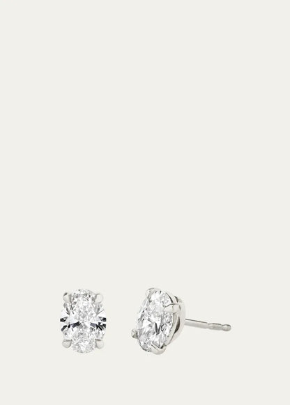 Oval Solitaire Lab Created/VRAI Created Diamond Stud Earrings