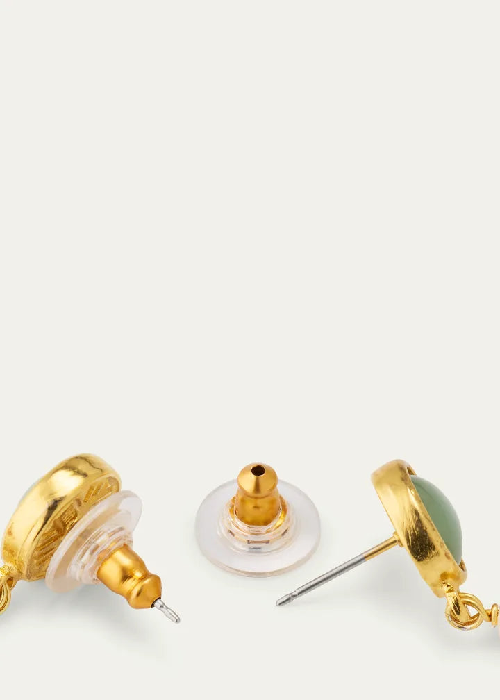 Electroplated Gold Mixed-Stone Drop Earrings