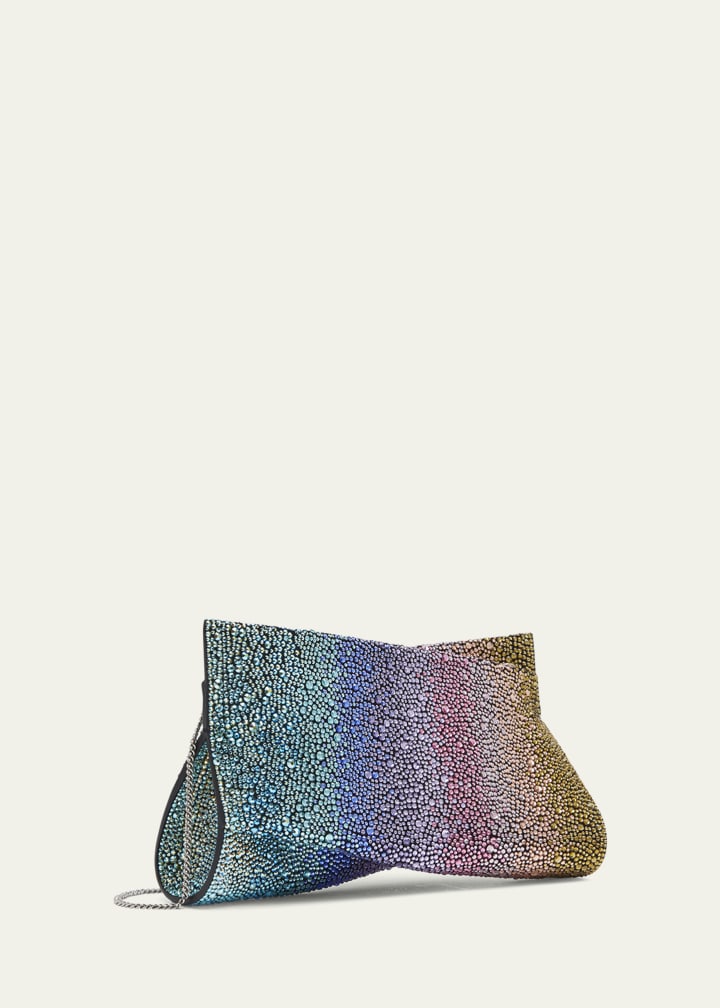 Loubitwist Small Clutch in Rainbow Strass