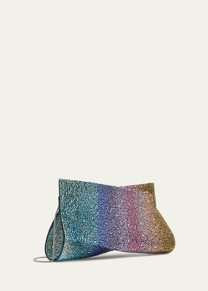 Loubitwist Small Clutch in Rainbow Strass