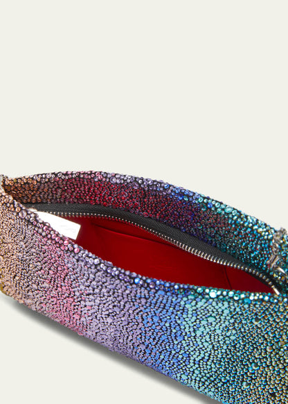 Loubitwist Small Clutch in Rainbow Strass