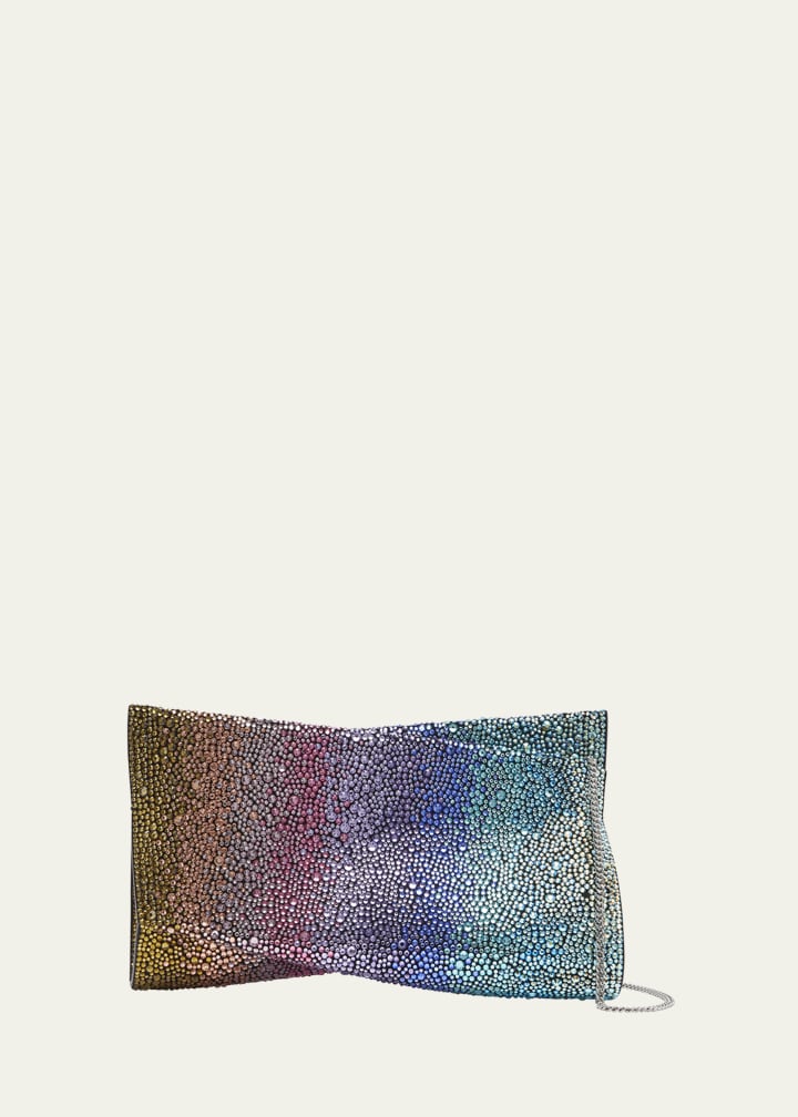 Loubitwist Small Clutch in Rainbow Strass