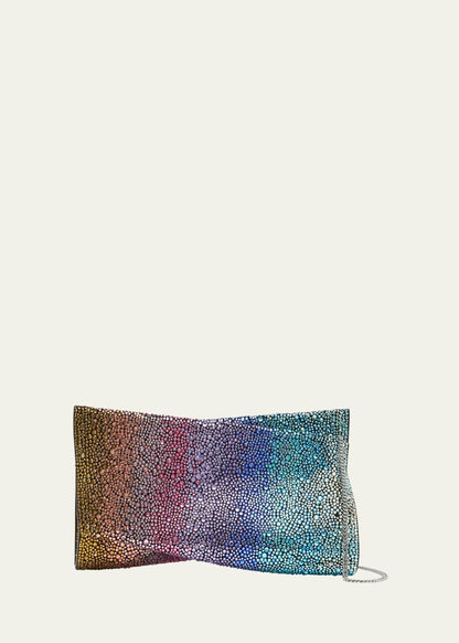 Loubitwist Small Clutch in Rainbow Strass