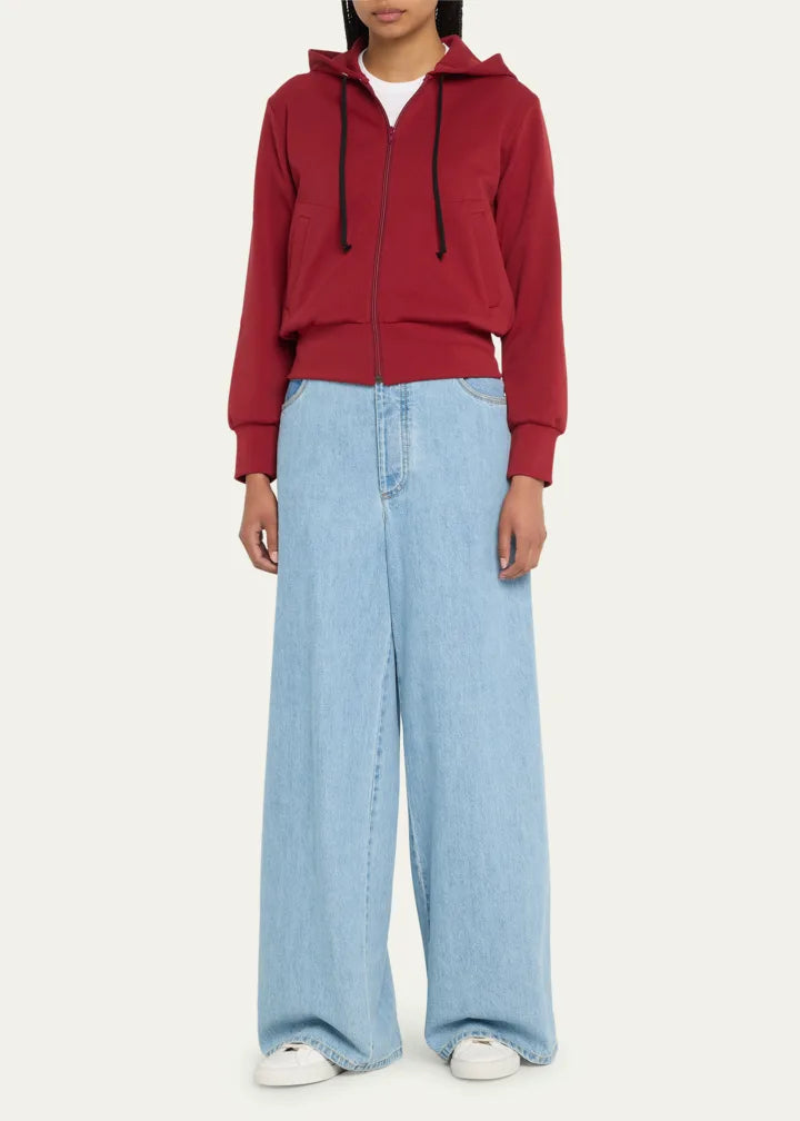 Hooded Logo-Patch Zip-Front Sweatshirt