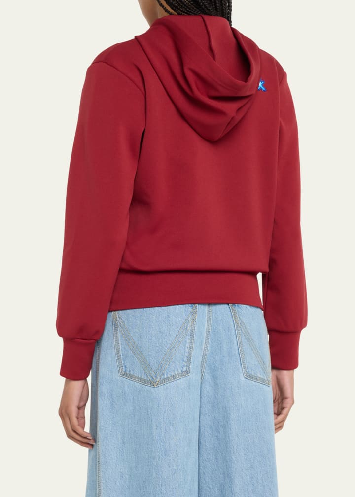 Hooded Logo-Patch Zip-Front Sweatshirt