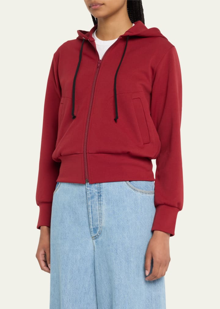 Hooded Logo-Patch Zip-Front Sweatshirt