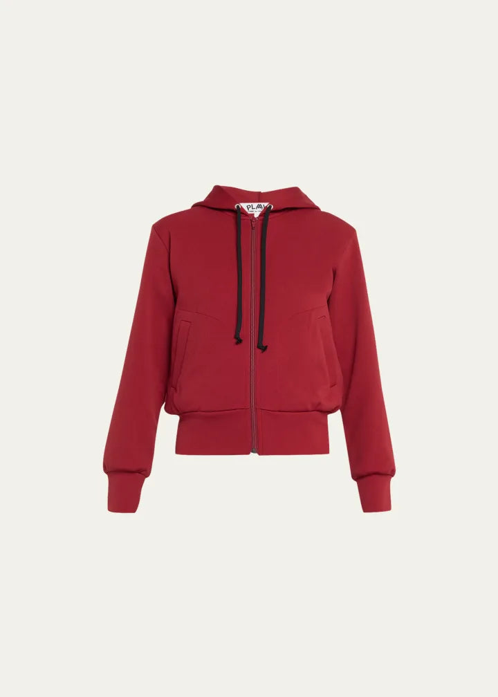 Hooded Logo-Patch Zip-Front Sweatshirt
