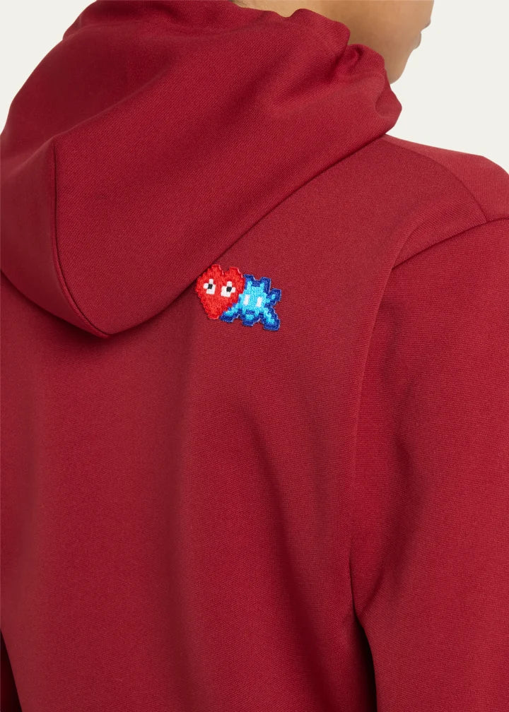 Hooded Logo-Patch Zip-Front Sweatshirt