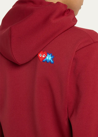 Hooded Logo-Patch Zip-Front Sweatshirt