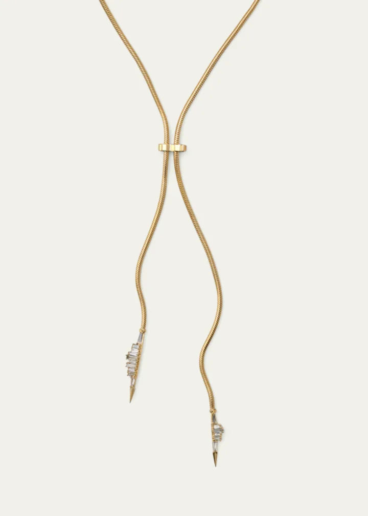 Ruched Diamond Bolo Necklace