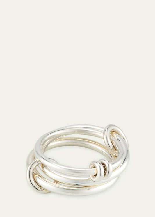 Three Link Ring with Connectors in Sterling Silver
