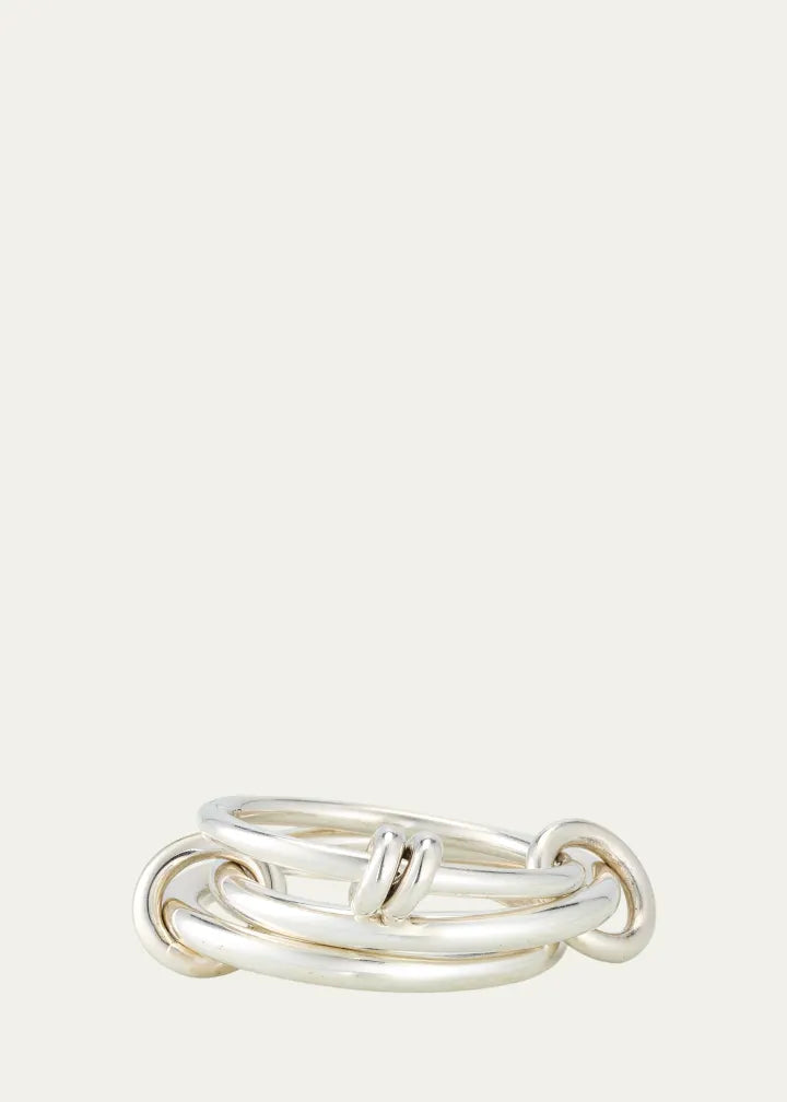 Three Link Ring with Connectors in Sterling Silver