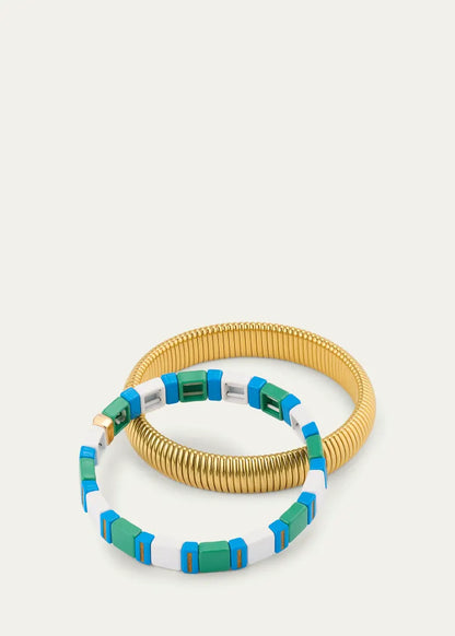 The Capri Stack Cobra Bracelets, Set of 2