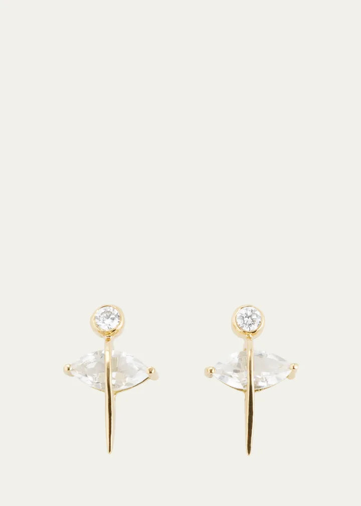 Pierced Pear Marquise Stud Earrings