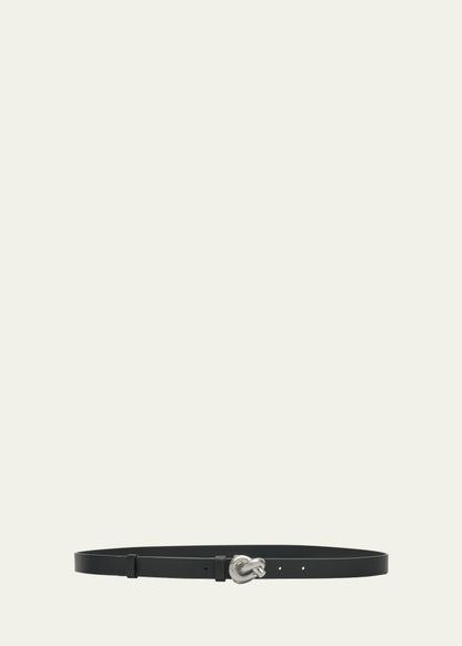 Brass Knot Skinny Leather Belt