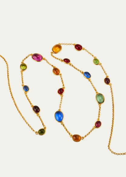 Multi-Stone Wrap Station Necklace