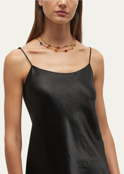 Multi-Stone Wrap Station Necklace