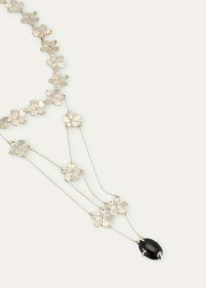 Art Nouveau Flower Necklace with Spinel