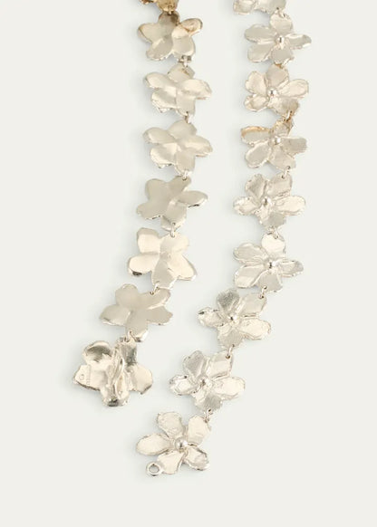 Art Nouveau Flower Necklace with Spinel