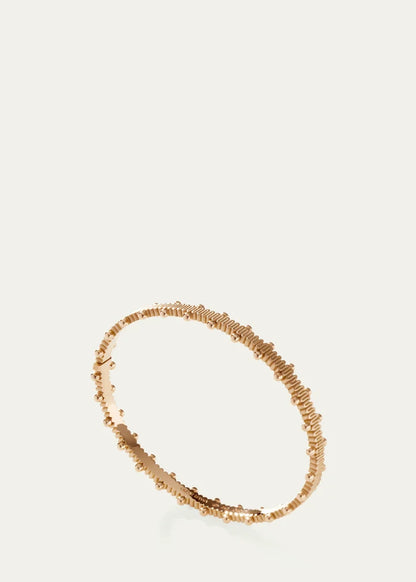 Beaded Recycled Yellow Gold Bangle with Lab-Grown Diamonds