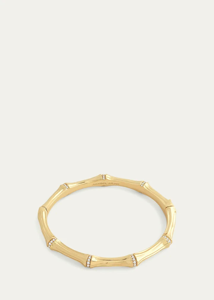 Cubic Zirconia Bamboo Bangle Bracelet