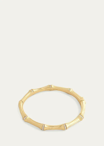 Cubic Zirconia Bamboo Bangle Bracelet