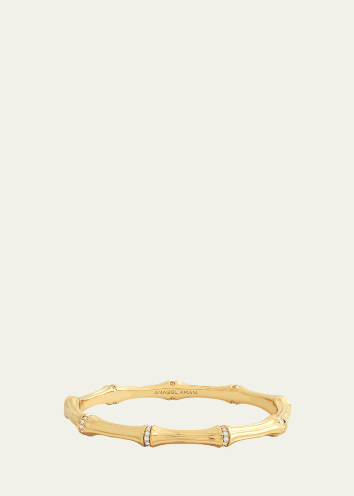 Cubic Zirconia Bamboo Bangle Bracelet