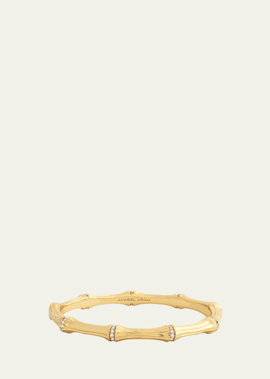 Cubic Zirconia Bamboo Bangle Bracelet