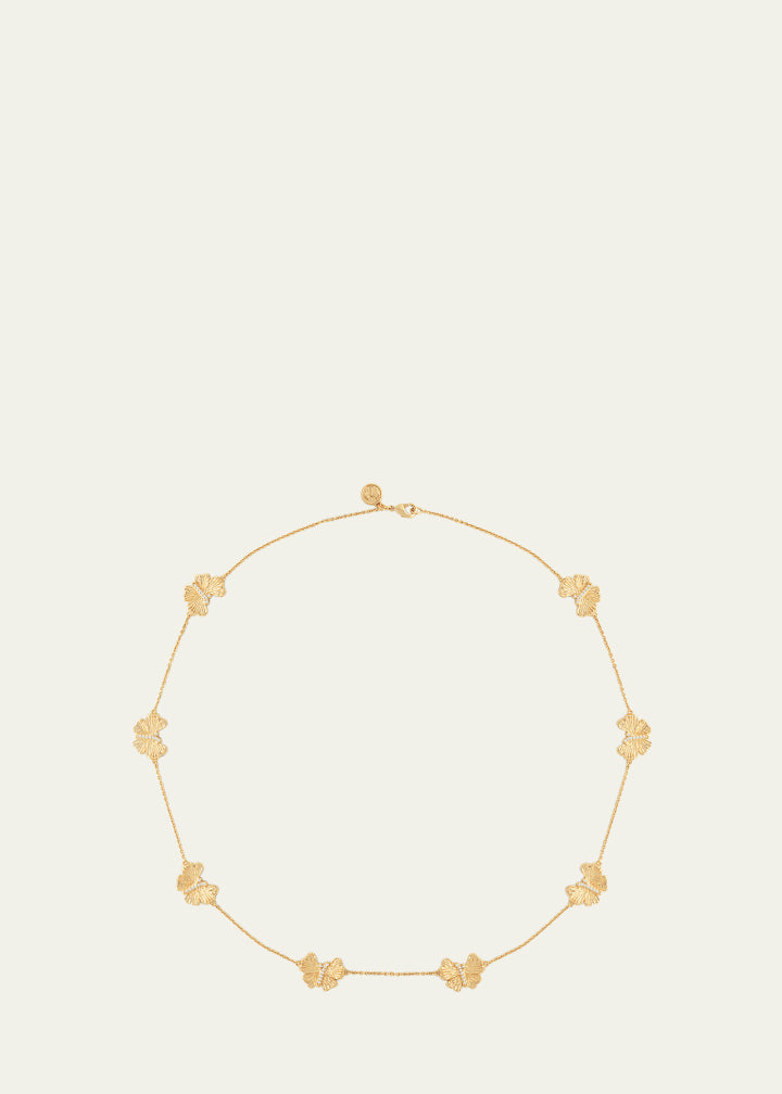 Cubic Zirconia Butterfly Station Necklace