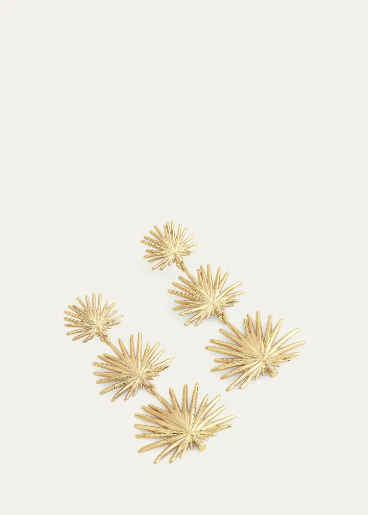 Cubic Zirconia Palm Leaves Earrings