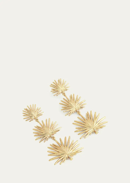 Cubic Zirconia Palm Leaves Earrings