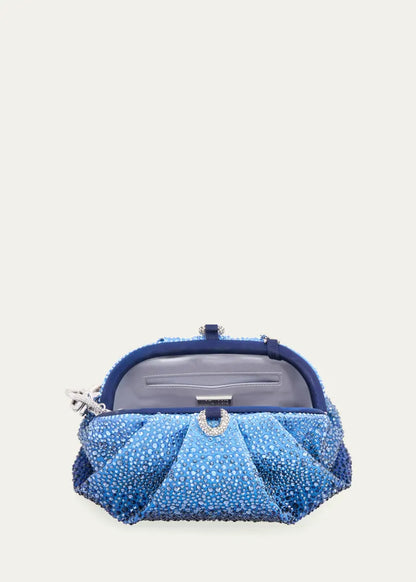 Gemma Pleated Ombré Crystal Top-Handle Bag