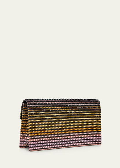 Loubi54 Wallet on Chain in Strass Crepe Satin