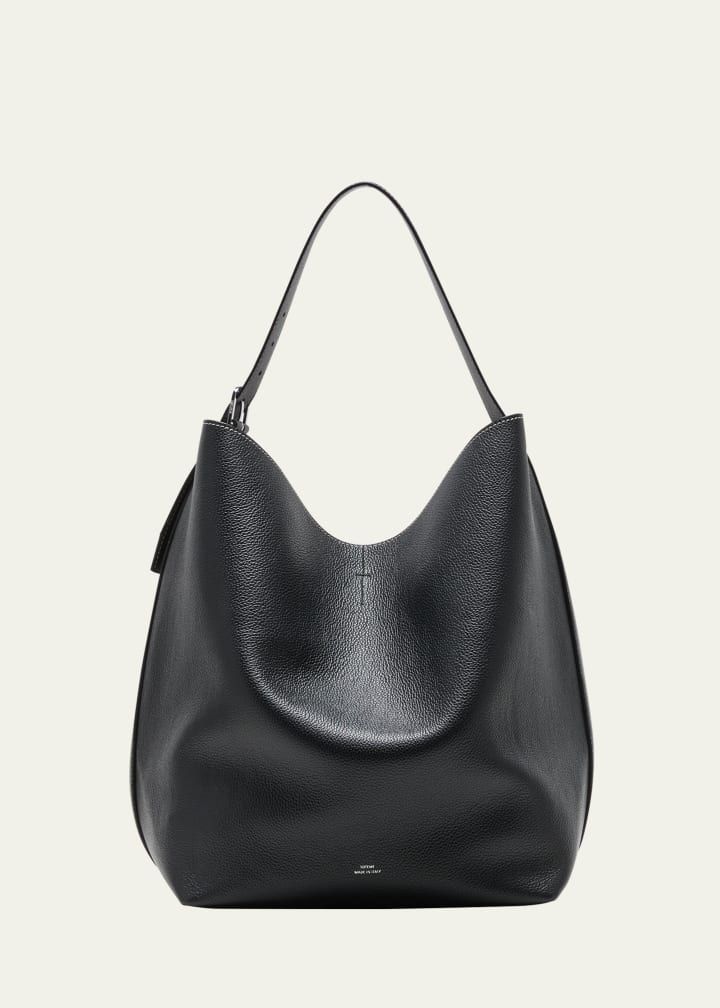 Belted Leather Tote Bag