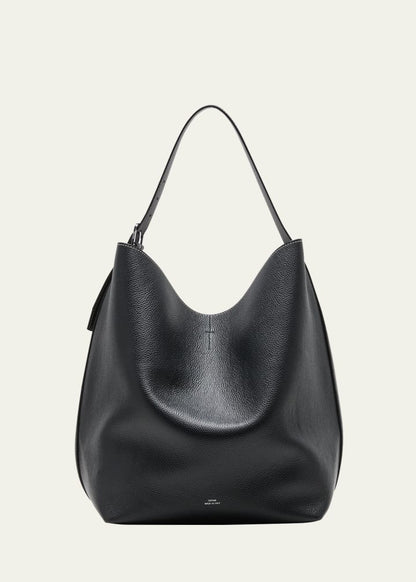 Belted Leather Tote Bag