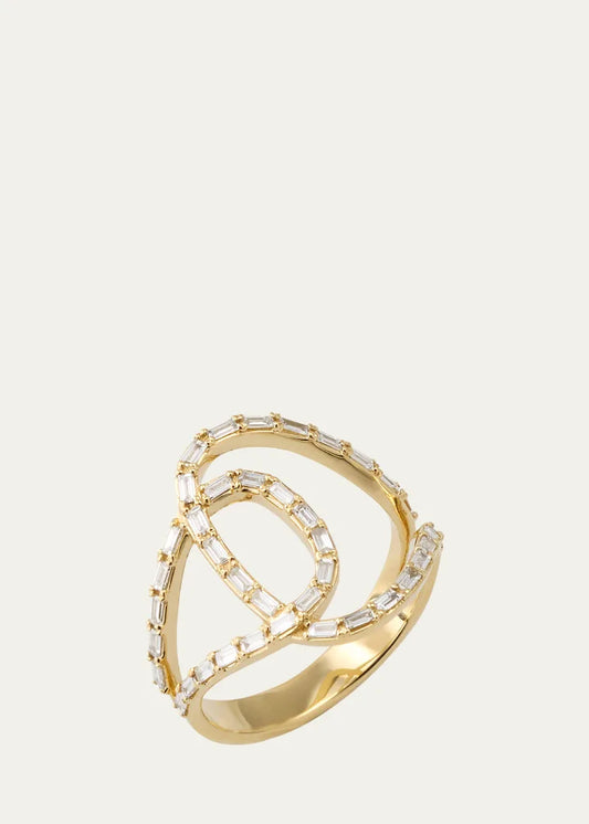 Gold Baguette Diamond Illuminating Ring