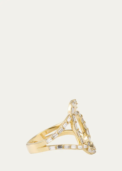 Gold Baguette Diamond Illuminating Ring