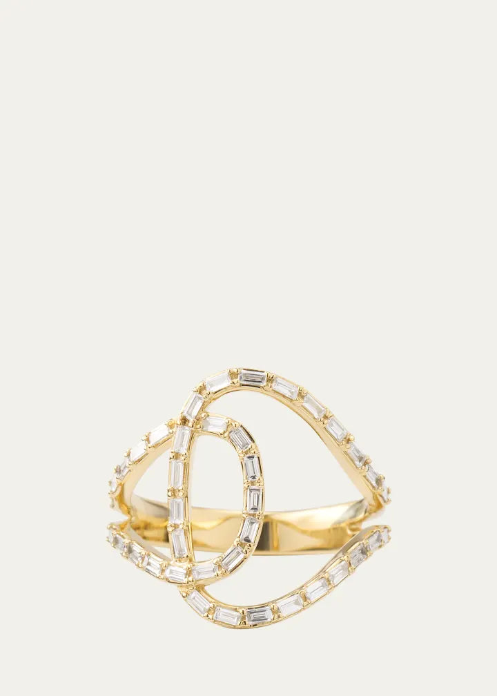 Gold Baguette Diamond Illuminating Ring