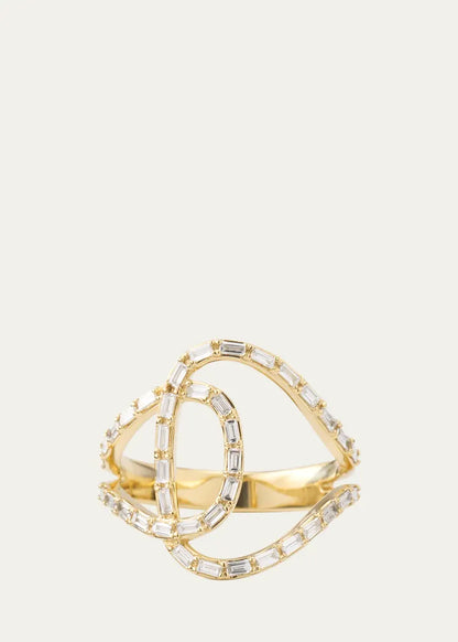 Gold Baguette Diamond Illuminating Ring