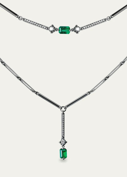 Linette Emerald and Diamond Double Choker Necklace