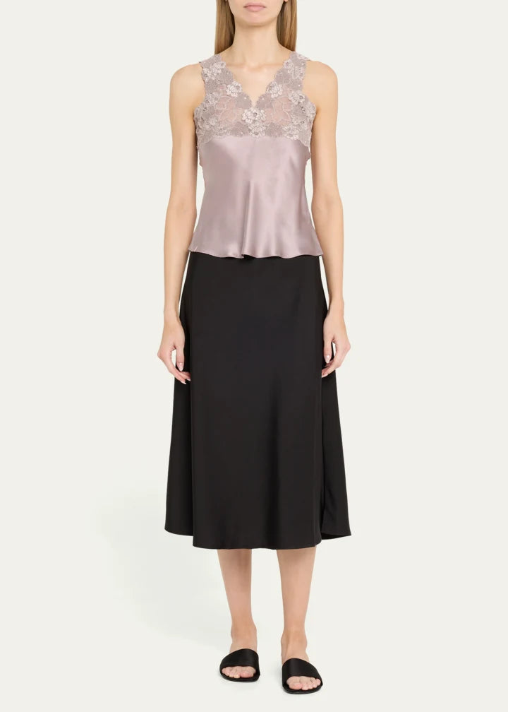 Josie Natori Rose Parfait Lace & Silk Tank