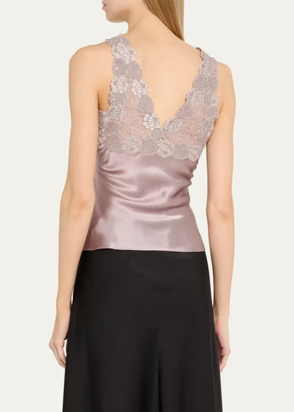 Josie Natori Rose Parfait Lace & Silk Tank
