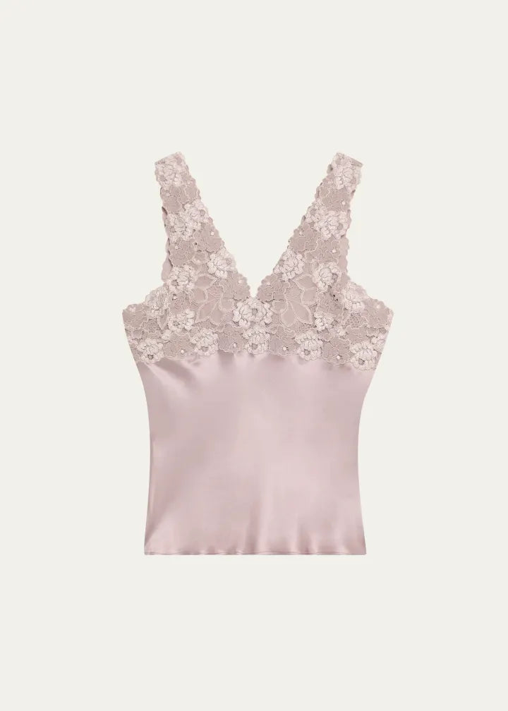 Josie Natori Rose Parfait Lace & Silk Tank