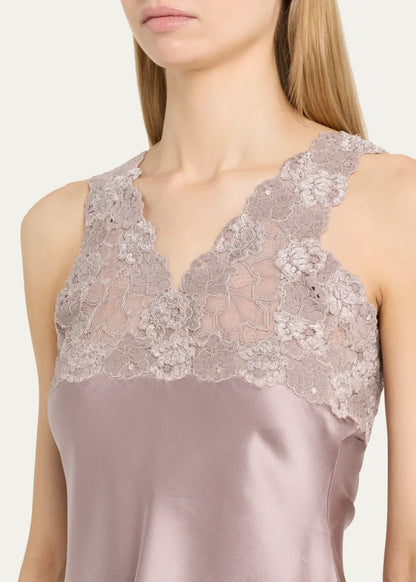 Josie Natori Rose Parfait Lace & Silk Tank