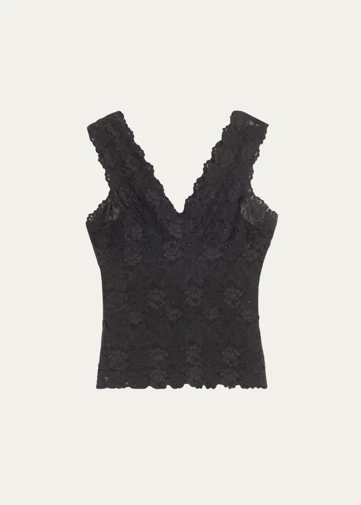Josie Natori V-Neck Floral Lace Tank