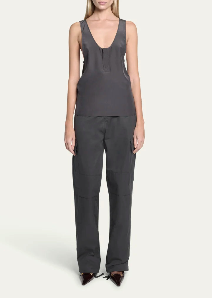 Scoop-Neck Silk Tank Top