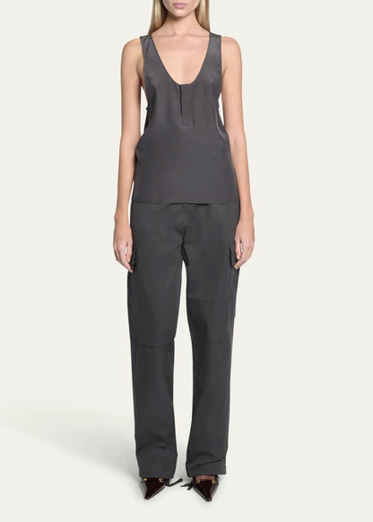 Scoop-Neck Silk Tank Top